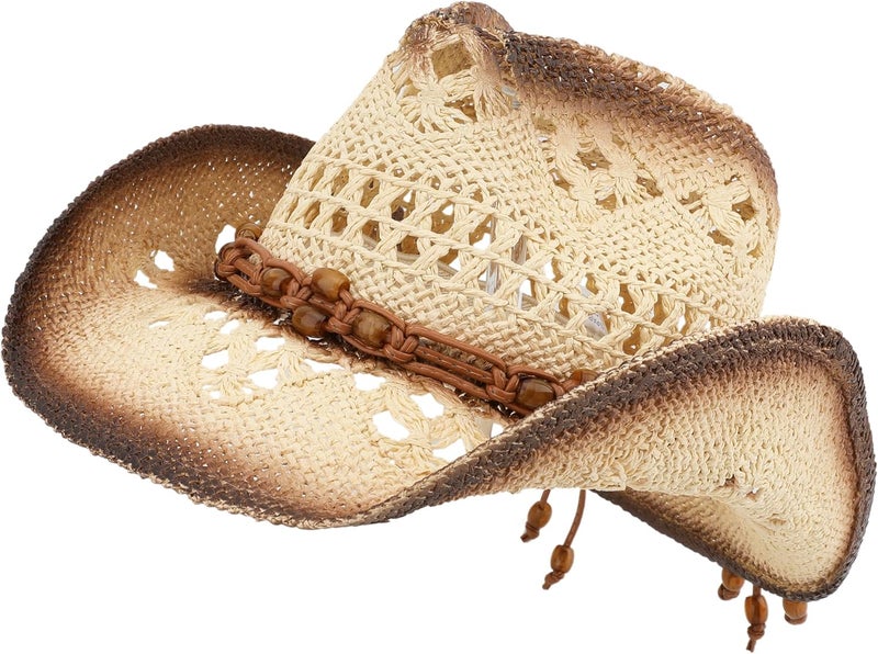 Pro Celia Men Women Cowgirl Straw Western Cowboy Hat - Image 2